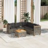 Salon de jardin 6 pcs avec coussins gris résine tressée 646389646389