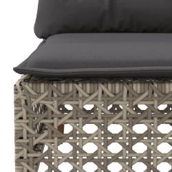 Salon de jardin 6 pcs avec coussins gris résine tressée 646391646391