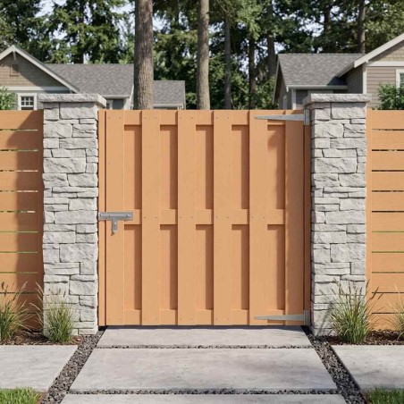 Porte de Jardin 100 x 100 cm WPC et Aluminium Marron 646393646393