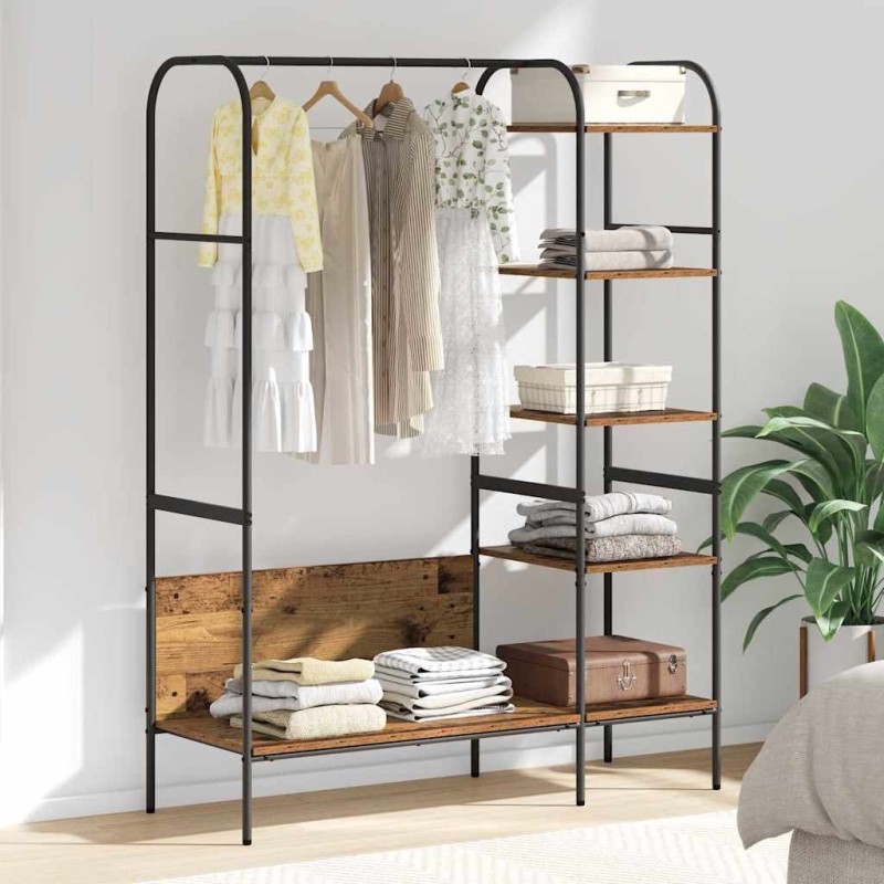 Porte-vêtements Marron 120 x 44 x 160 cm Bois d'ingénierie 646395646395