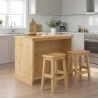 Ensemble Cuisine Îlot 3 pcs Cire de Miel Pin massif 646403646403