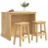 Ensemble Cuisine Îlot 3 pcs Cire de Miel Pin massif 646403646403