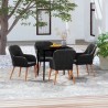 Ensemble à manger de jardin avec coussins 5 pcs Noir 646409646409