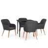 Ensemble à manger de jardin avec coussins 5 pcs Noir 646409646409