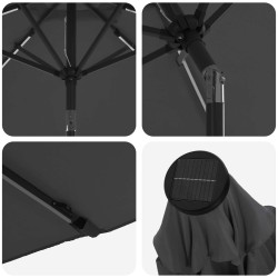Parasol de jardin avec lumières LED et base 230 x 230 cm 646411646411