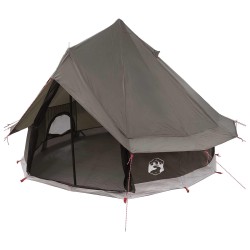 Tente Tipi Marron Gris 250 x 250 cm Polyester et Acier 646414646414