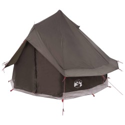 Tente Tipi Marron Gris 250 x 250 cm Polyester et Acier 646414646414