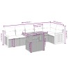 Salon de jardin 7 pcs avec coussins noir résine tressée 646421646421