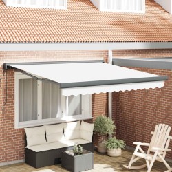 Auvent rétractable Blanc 300 x 250 x 165 cm Tissu et Métal 646425646425