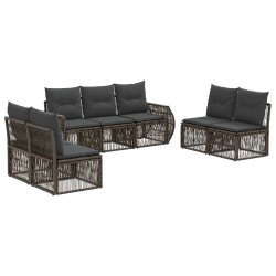 Ensemble de canapé de jardin 7 pcs Gris et Gris foncé polyrotin 646427646427
