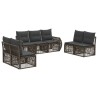 Ensemble de canapé de jardin 7 pcs Gris et Gris foncé polyrotin 646427646427