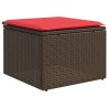 Ensemble de canapé de jardin 8 pcs avec coussins marron résine tressée 646432646432