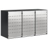 Rangement de poubelle à roulettes pour 3 poubelles Acier 646435646435