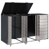Rangement de poubelle à roulettes pour 3 poubelles Acier 646435646435