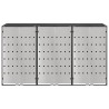 Rangement de poubelle à roulettes pour 3 poubelles Acier 646435646435
