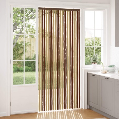 Rideau anti-insectes en chenille Marron et beige 100 x 230 cm 646438646438