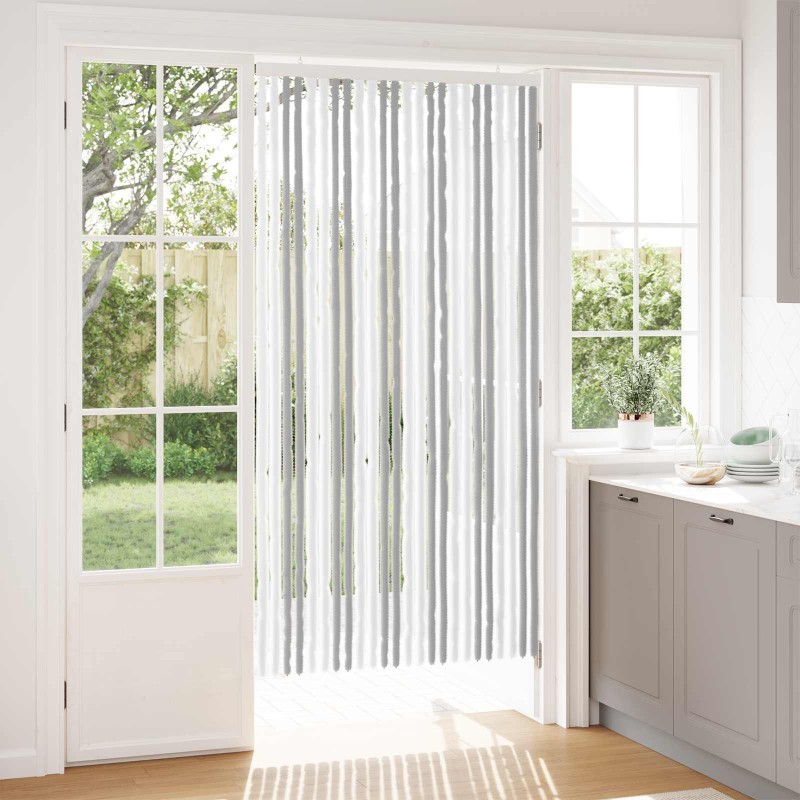 Rideau anti-insectes en chenille Gris clair et blanc 646440646440
