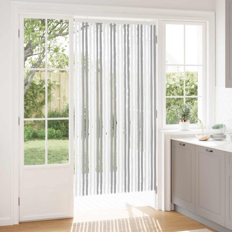Rideau anti-insectes en chenille Gris clair et blanc 646440646440