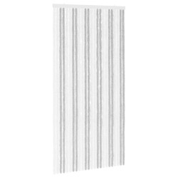 Rideau anti-insectes en chenille Gris clair et blanc 646440646440