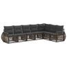 Ensemble de canapé de jardin 7 pcs Gris et Gris foncé polyrotin 646441646441