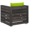 Salon de jardin 2 pcs avec coussins Bois imprégné de gris 646443646443