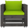 Salon de jardin 2 pcs avec coussins Bois imprégné de gris 646443646443
