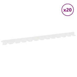 Bordure de Pelouse 20 pcs 102 x 4 x 4 cm Acier Blanc 646445646445