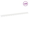 Bordure de Pelouse 20 pcs 102 x 4 x 4 cm Acier Blanc 646445646445
