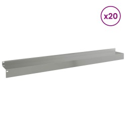 Bordure de Pelouse 20 pcs 100 x 10 x 8 cm Acier Argenté 646446646446