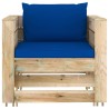 Salon de jardin 2 pcs avec coussins Bois imprégné de vert 646447646447