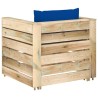 Salon de jardin 2 pcs avec coussins Bois imprégné de vert 646447646447
