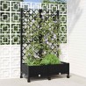 Bac de jardin avec treillis et roues Noir 80 x 40 x 131,5 cm PP 646448646448