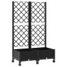 Bac de jardin avec treillis et roues Noir 80 x 40 x 131,5 cm PP 646448646448