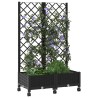 Bac de jardin avec treillis et roues Noir 80 x 40 x 131,5 cm PP 646448646448