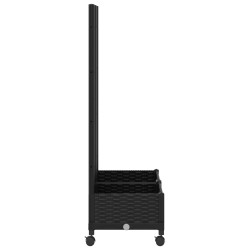 Bac de jardin avec treillis et roues Noir 80 x 40 x 131,5 cm PP 646448646448