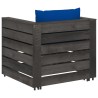 Salon de jardin 2 pcs avec coussins Bois imprégné de gris 646450646450