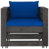 Salon de jardin 2 pcs avec coussins Bois imprégné de gris 646450646450