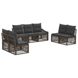 Ensemble de canapé de jardin 7 pcs Gris polyrotin 646456646456