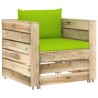 Salon de jardin 2 pcs avec coussins Bois imprégné de vert 646458646458