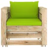 Salon de jardin 2 pcs avec coussins Bois imprégné de vert 646458646458