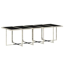 Ensemble à manger de jardin 11pcs avec coussins gris poly rotin 646462646462