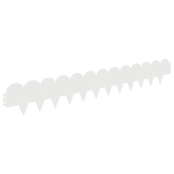 Bordure de Pelouse 30 pcs 103 x 15 cm Acier Blanc 646472646472