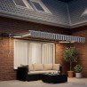 Cadre de store manuel avec LEDs Gris clair et blanc 3,5 x 2,5 m 646474646474