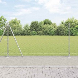 Clôture hexagonale avec base en béton 50 x 1,2 m Argenté Maille 646476646476