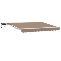 Cadre de store manuel avec LEDs Taupe 4,5 × 3 m 646480646480