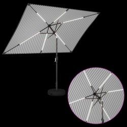 Parasol de jardin avec lumières LED et base 200 x 300 cm 646507646507