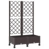 Bac de jardin avec treillis et roues Marron 80 x 40 x 131,5 cm 646508646508