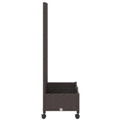 Bac de jardin avec treillis et roues Marron 80 x 40 x 131,5 cm 646508646508