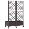 Bac de jardin avec treillis et roues Marron 80 x 40 x 131,5 cm 646508646508