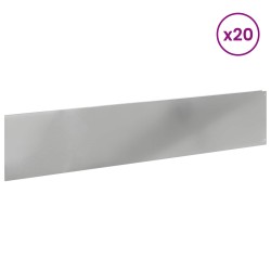Bordure de Pelouse 20 pcs 100 x 22 cm Acier Argenté 646510646510